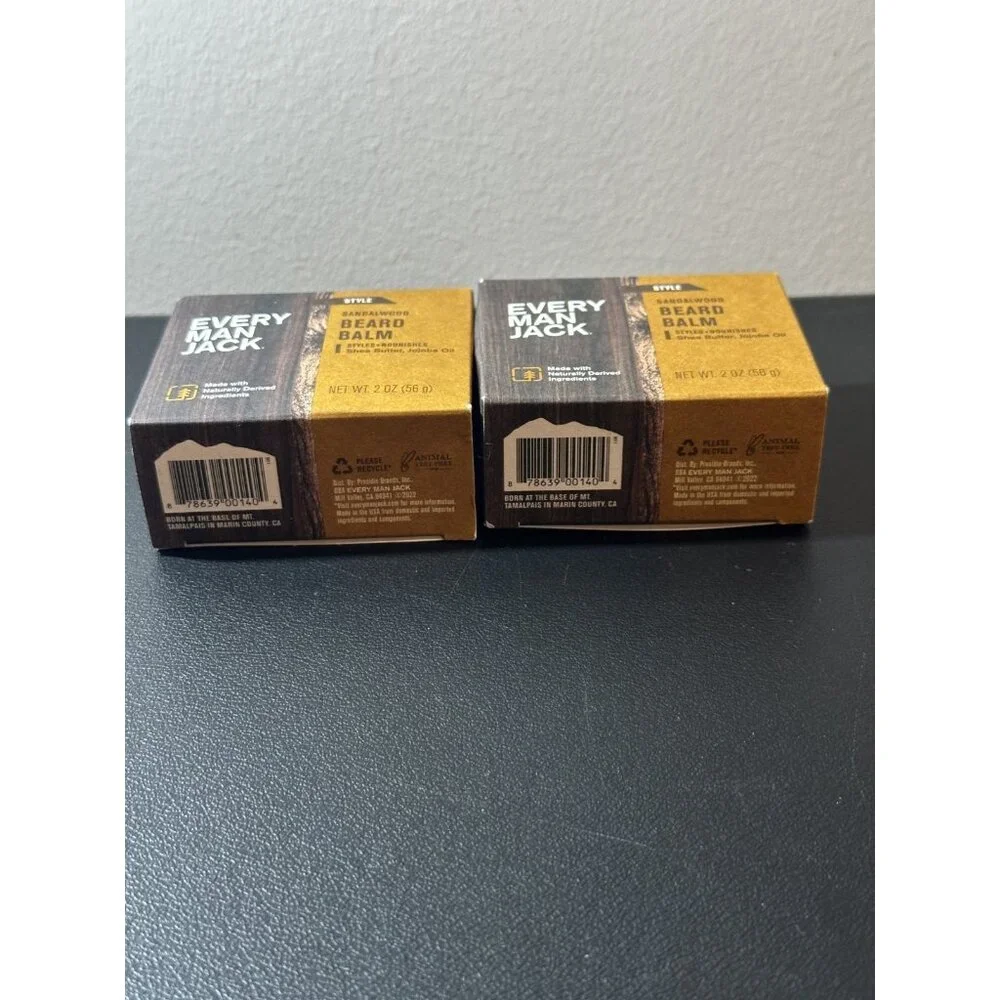 New Every‎ Man Jack Beard Balm Grooming Sandalwood Pack of 2